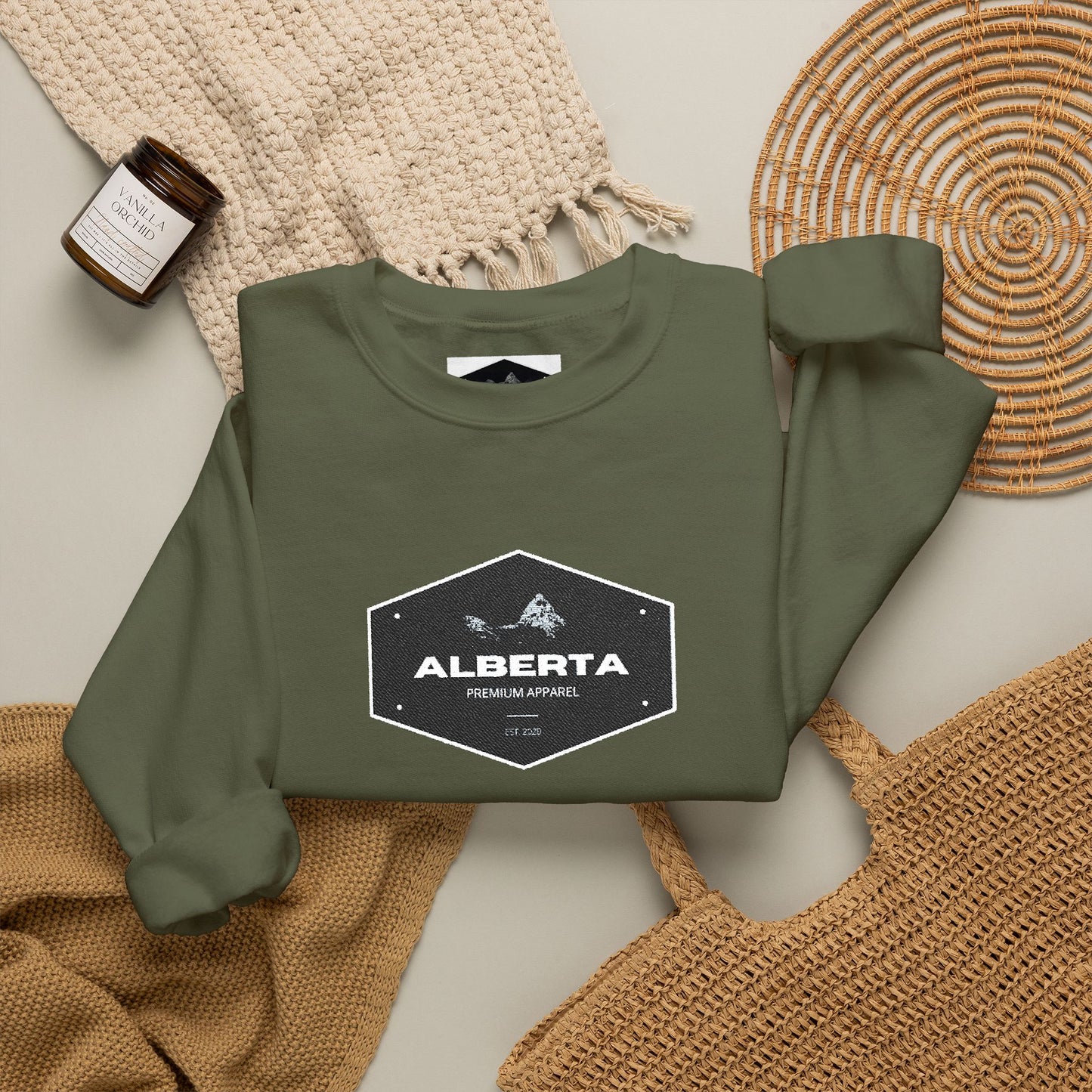 Alberta Premium Mountain Crewneck Sweatshirt